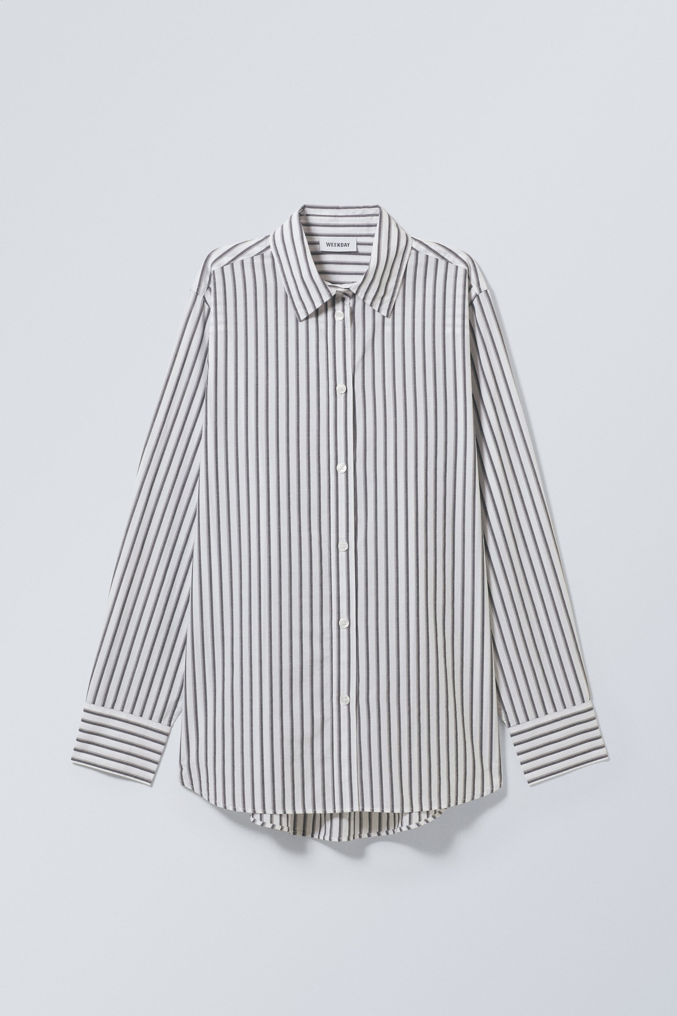 Grey Stripe - Regular Poplin Shirt - 0