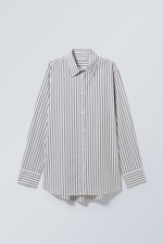 Grey Stripe - Regular Poplin Shirt - 0