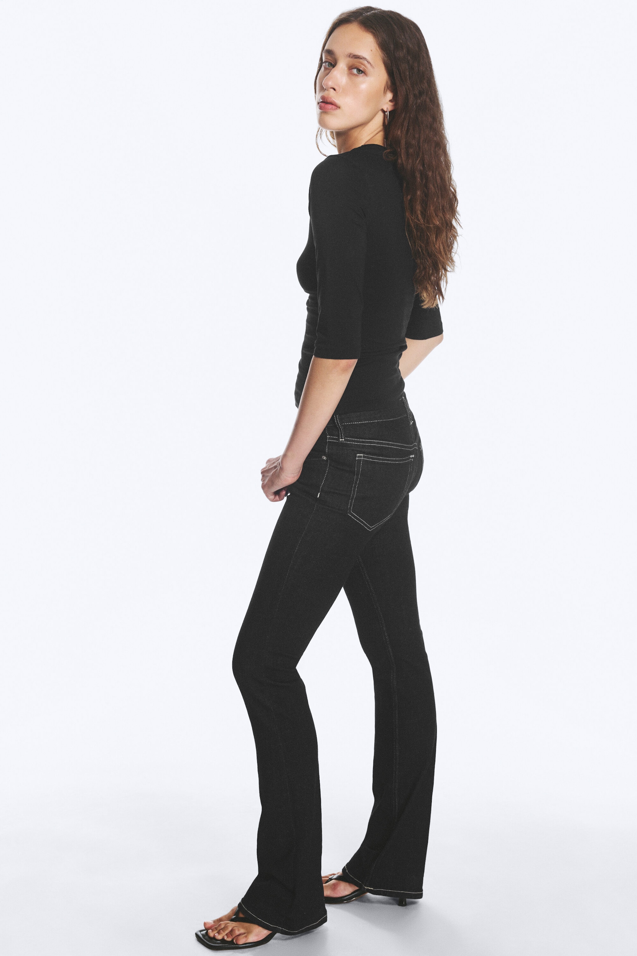 Blue Rinse - Mörkblå - Luna Low Waist Skinny Bootcut Jeans - 2