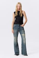 Arizona Worn - Medium Blue - Helix Low Rise Regular Flared Leg Jeans - 3