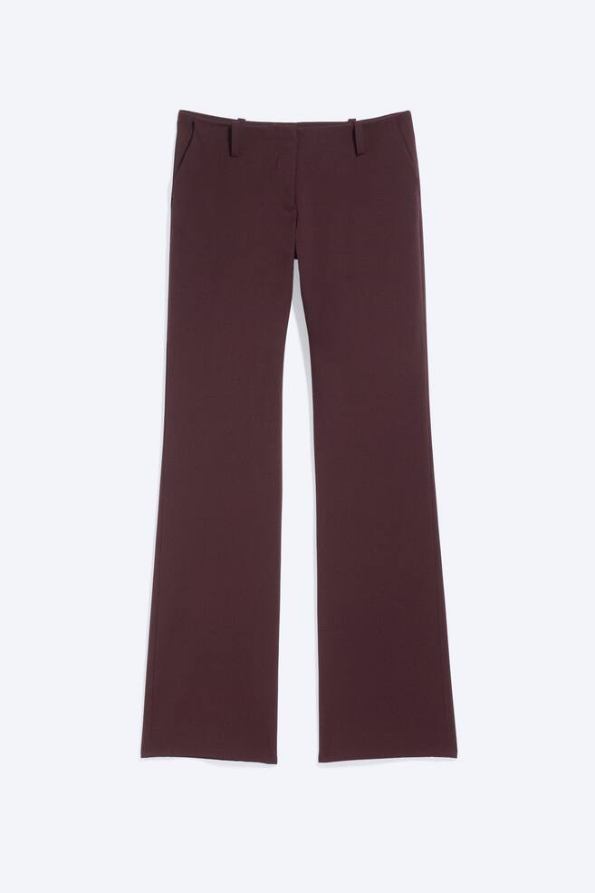 Low waist straight slim trousers - Dark Red/Black - 1