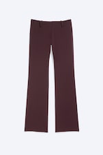 Dark Red - Low waist straight slim trousers - 3