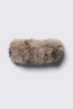 Beige - Soft Faux Fur Headband - 1