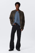 Dark Brown Space-Dye - Knitted Wool-Blend Zip Cardigan - 1