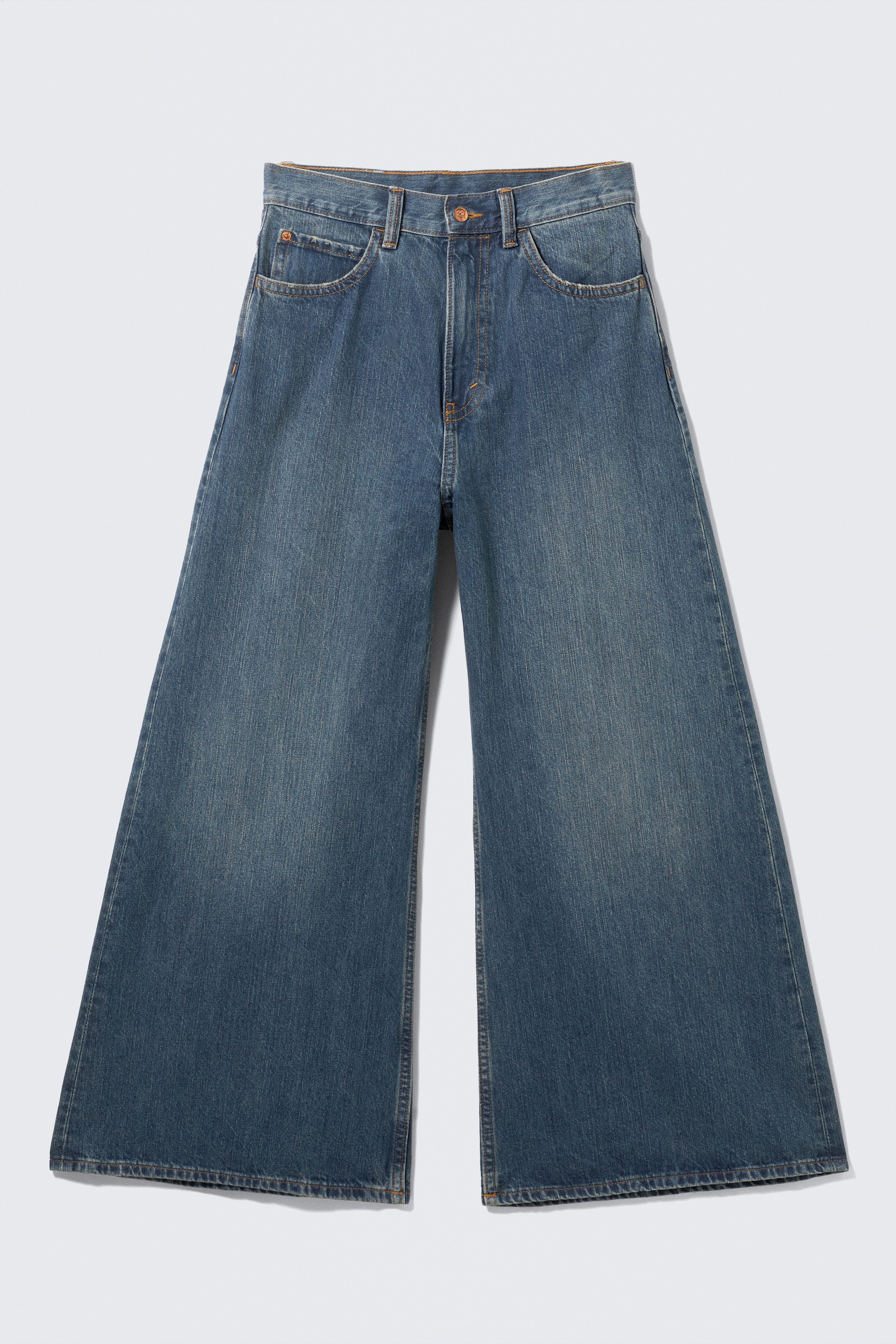 Rad Super Regular Waist Loose Wide Jeans - Tide Blue - Mörkblå/Black Web - Svart
