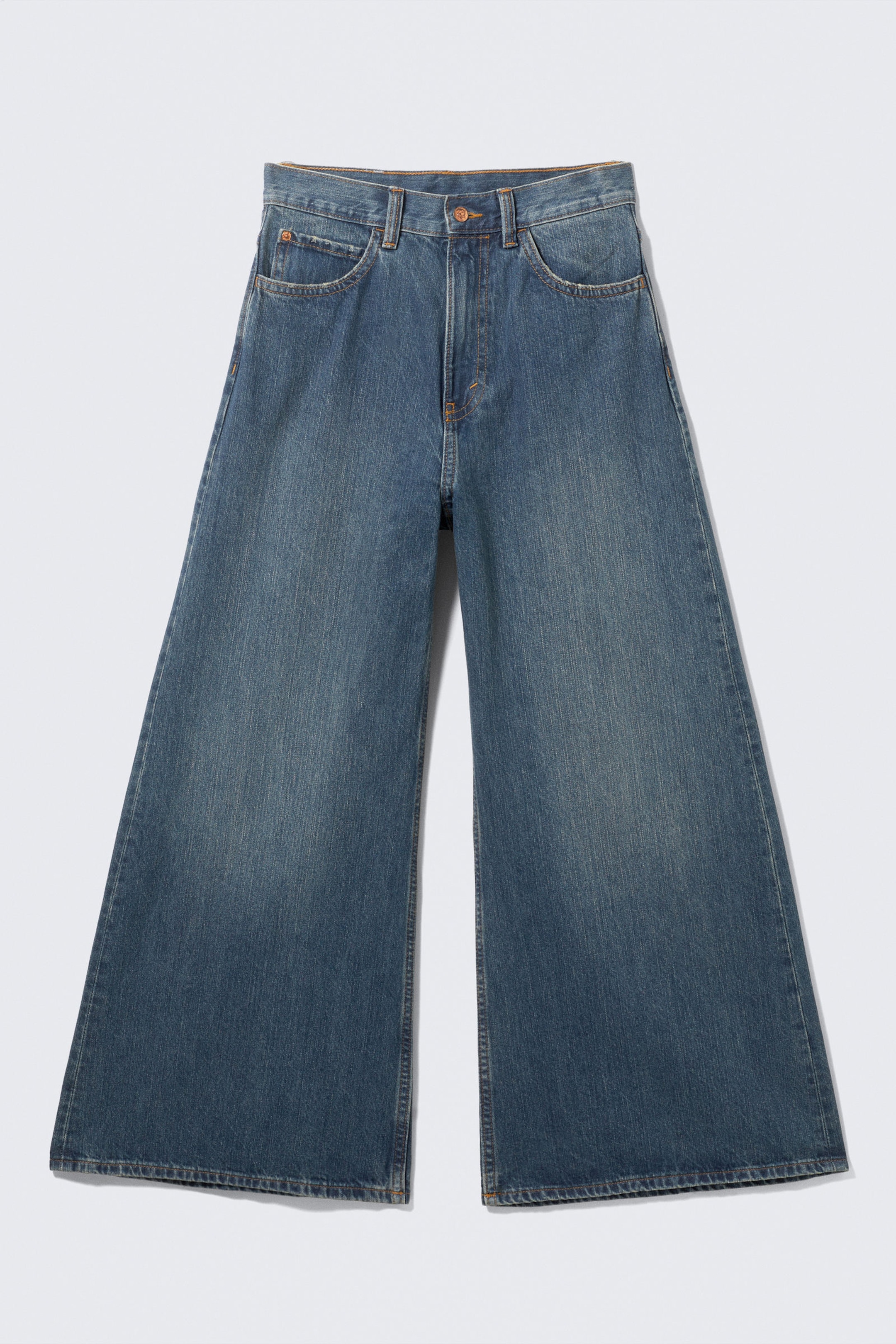 Tide Blue - Dark Blue - Rad Super jeans met normale taille en wijde pijpen - 4