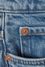 90s Blue - Medium Blue - Rowe Super High Waisted Regular Straight Leg Jeans - 6