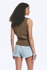 Taupe foncé - Débardeur plissé - 3