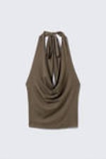 Dark Mole - Waterfall Drape Halter Top - 3