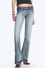 Blue Moon - Medium Blue - Booty Bei Low Waist Skinny Bootcut Jeans - 1