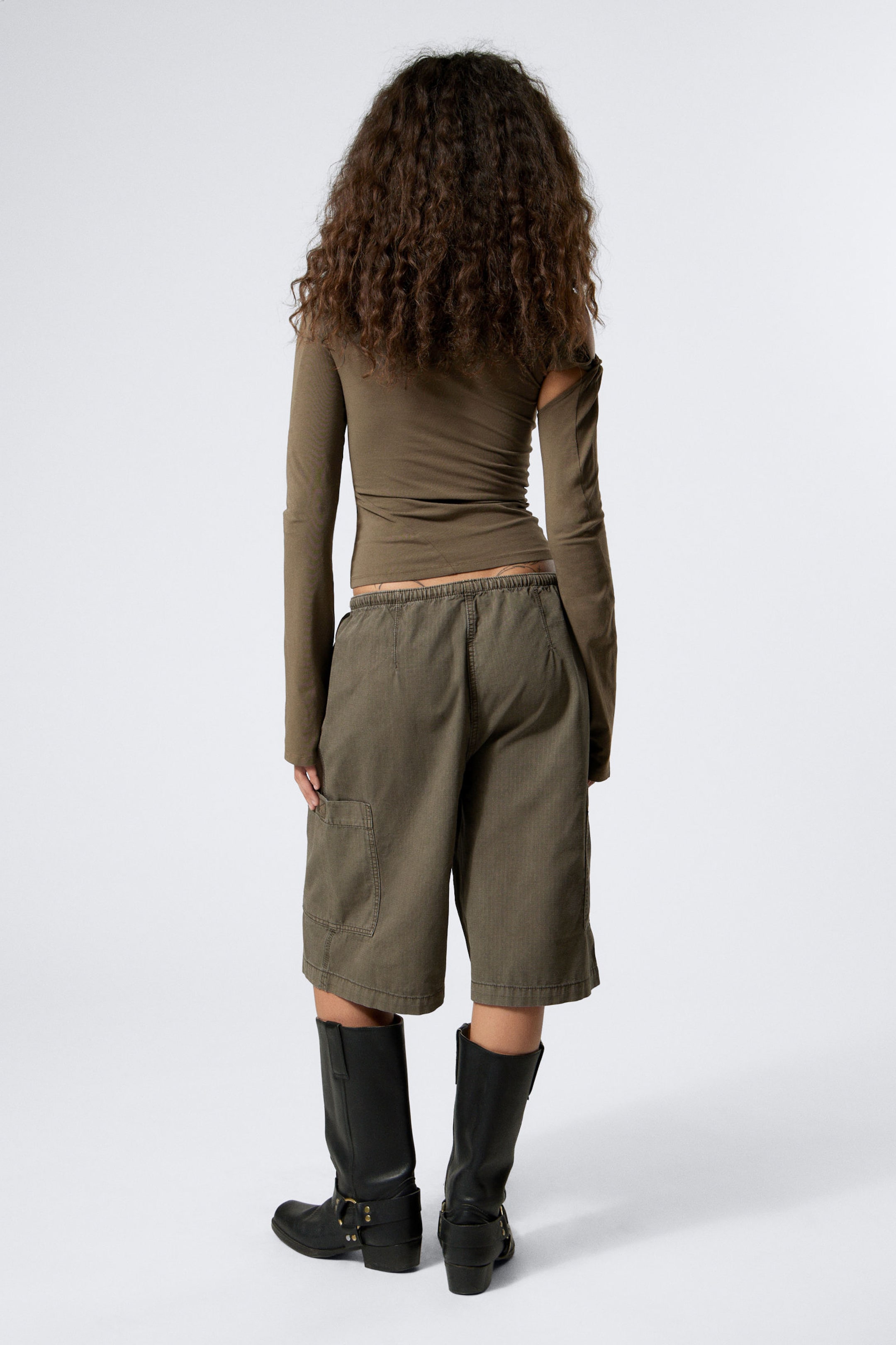 Dark Mole - Loose Fit Ripstop Cargo Shorts - 3