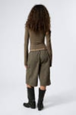 Dark Mole - Loose Fit Ripstop Cargo Shorts - 3