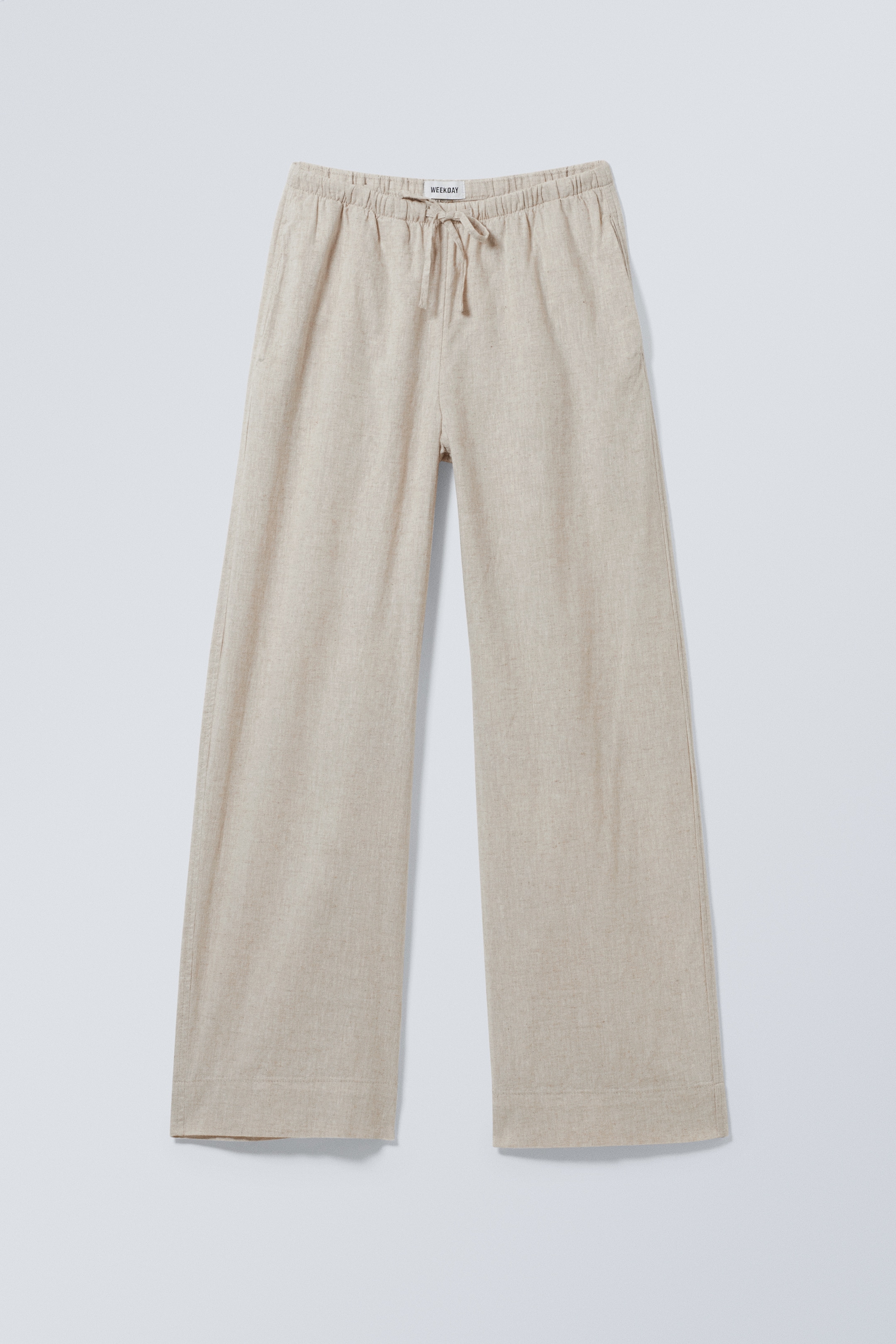 Grösseres Bild ansehen: Weite Pull-on-Hose aus Leinenmischung - Ecru - DAMEN | H&M CH 1