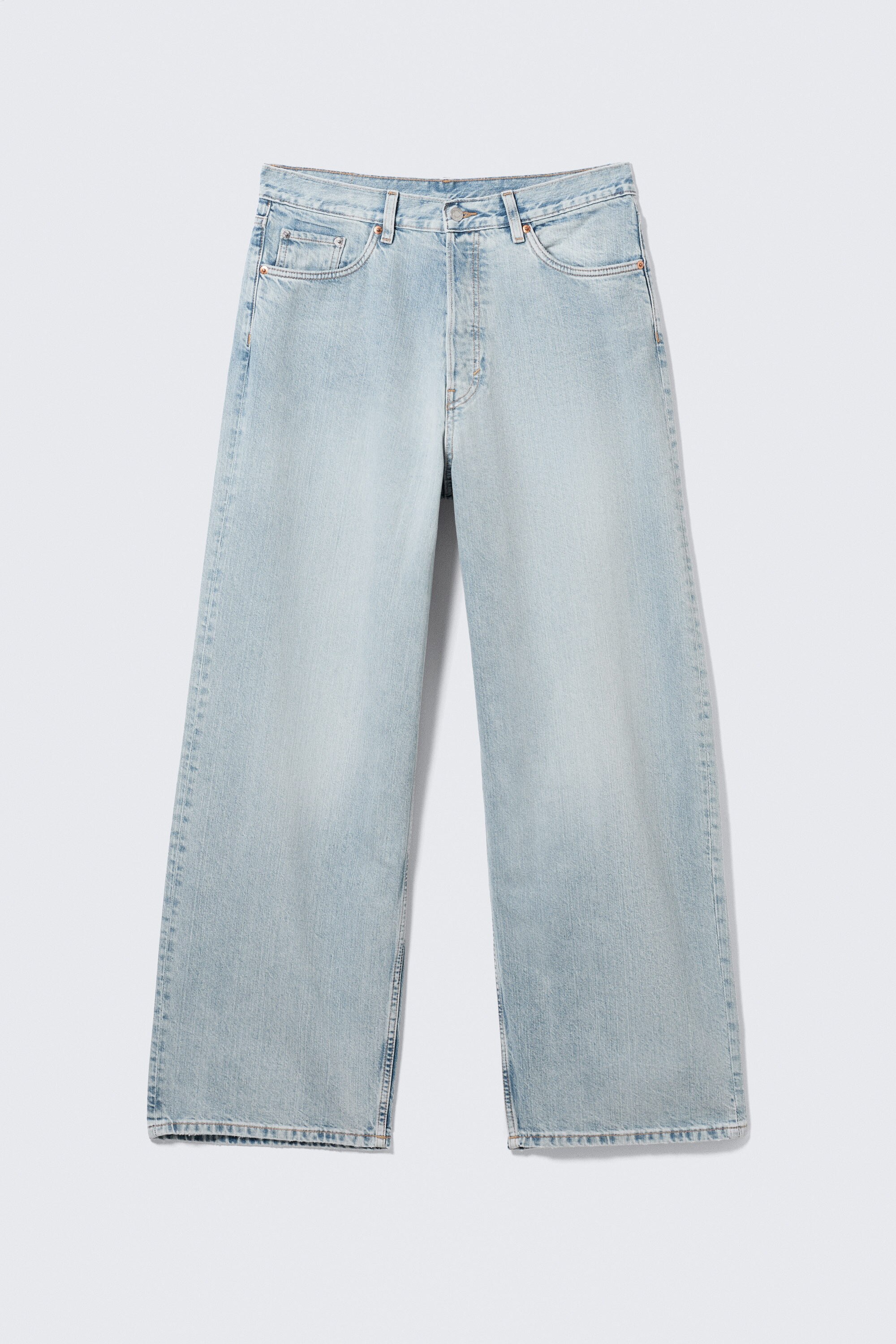 astro mid rise loose baggy unisex jeans - Dream Blue - Light Blue