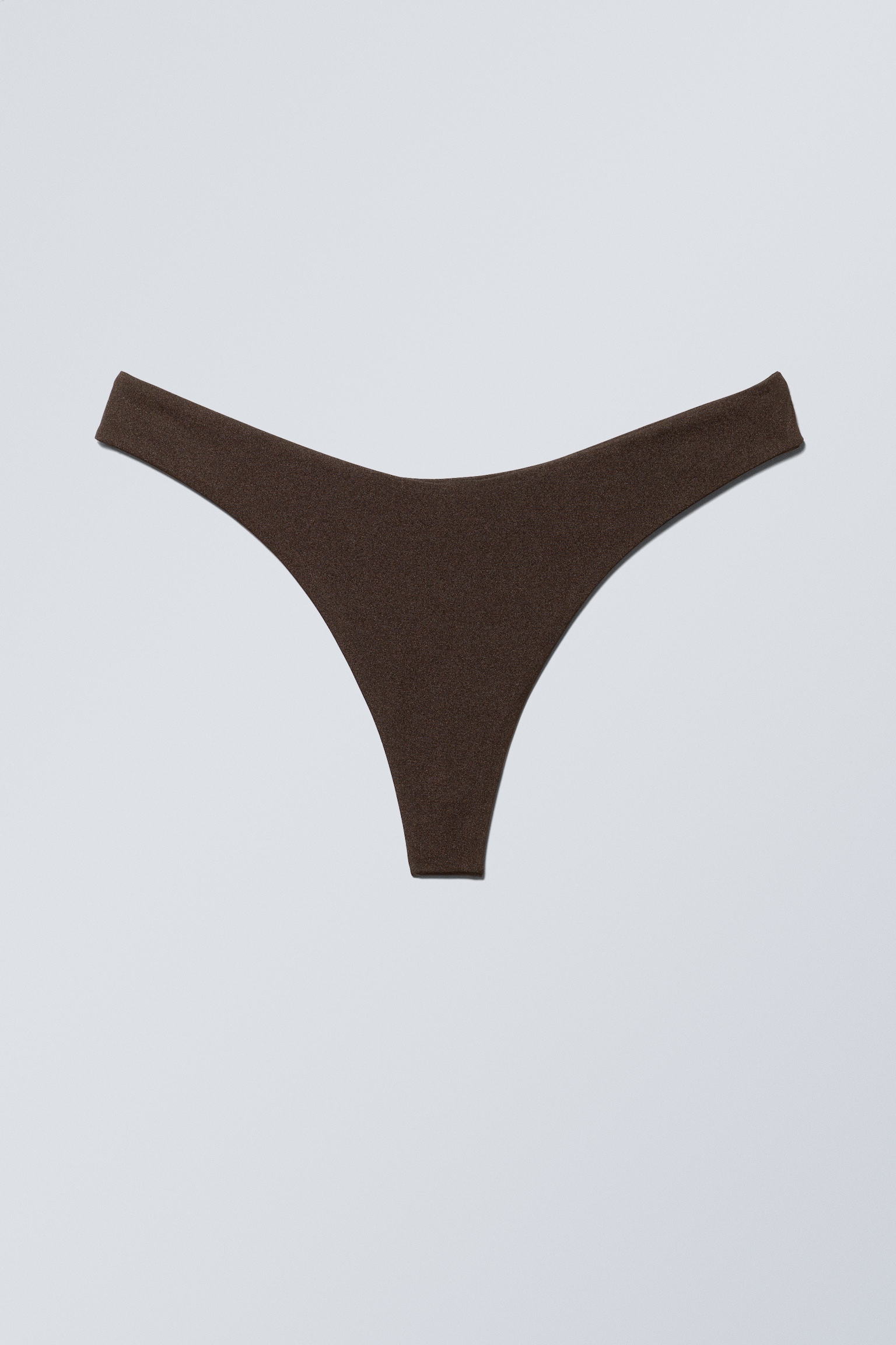 V-Shaped Thong Bikini Bottoms - Dark Brown