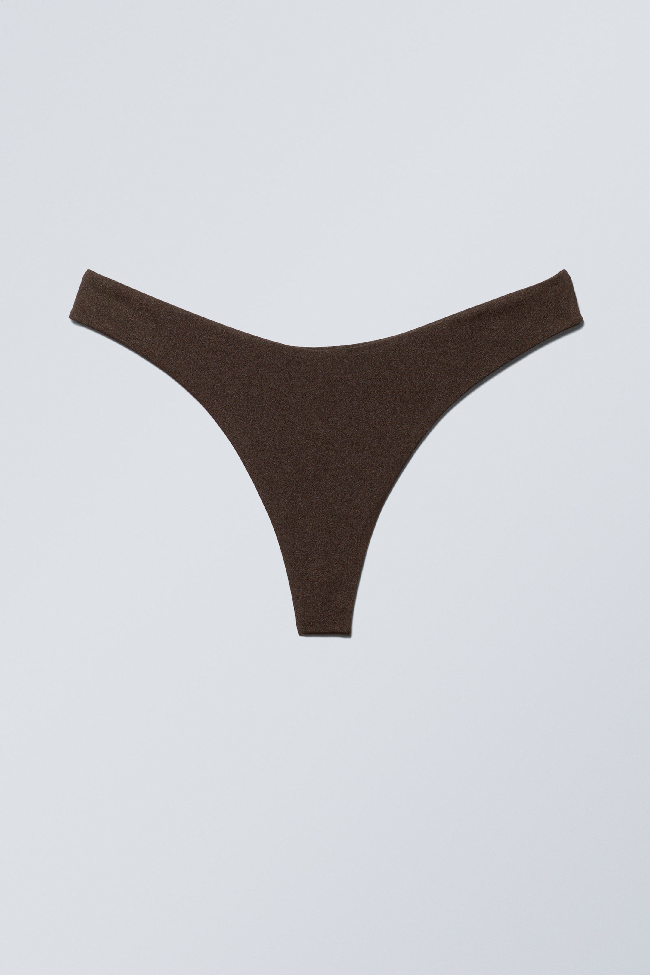 Dark Brown - V-Shaped Thong Bikini Bottoms - 4