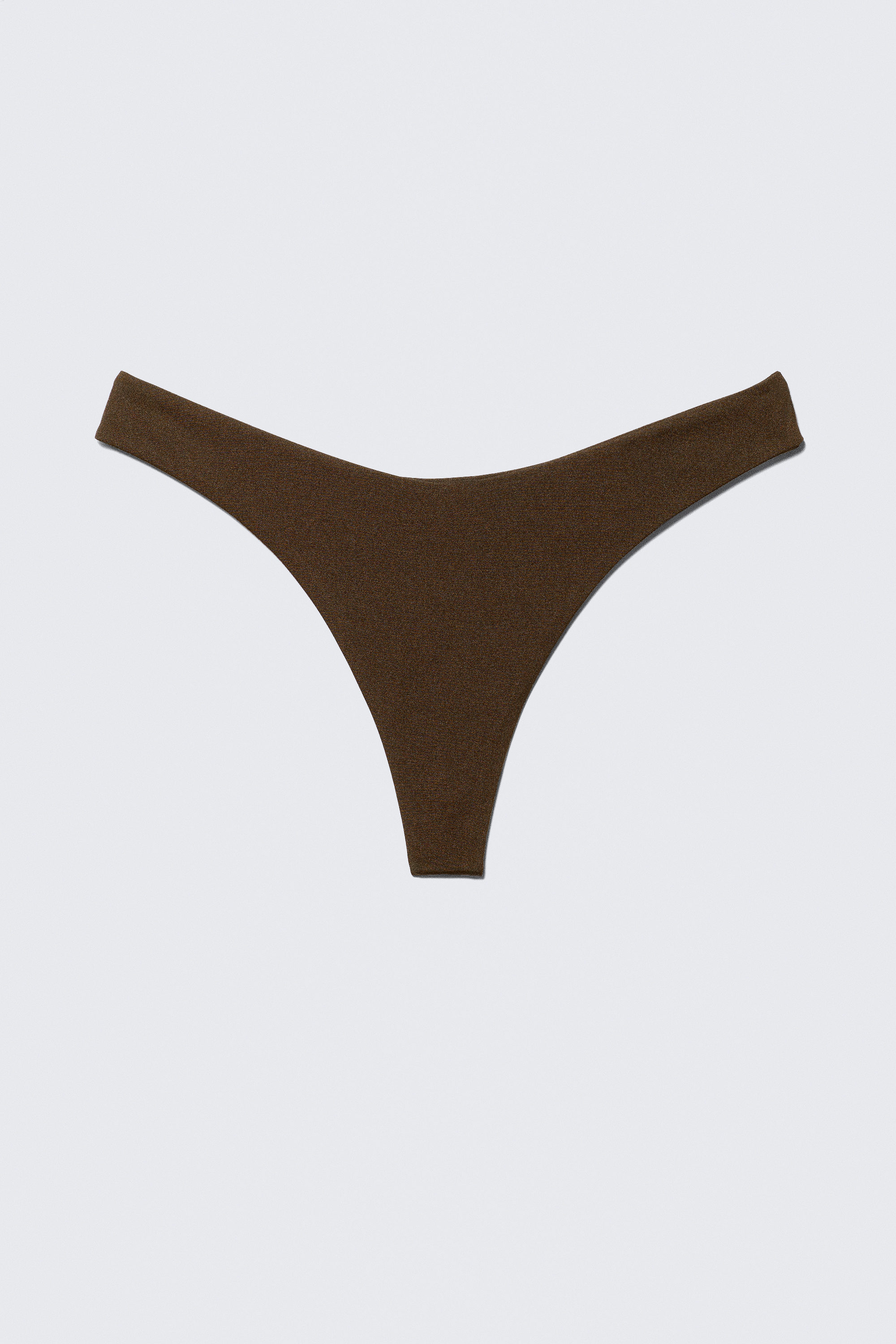 Dark Brown - V-Shaped Thong Bikini Bottoms - 1
