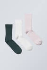 Blue White Pink - 3-pack Selma Socks - 0