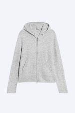 Light Grey Melange - Relaxed Knitted Zip Hoodie - 4