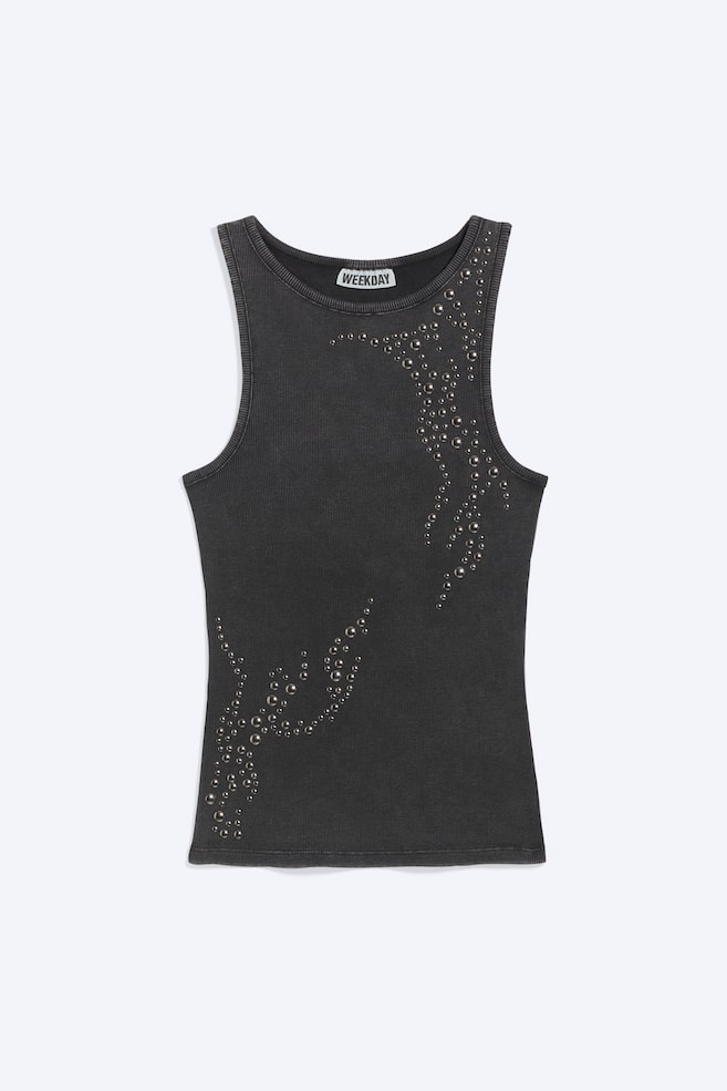 Tanktop mit Nieten - Dunkelgrau - 1
