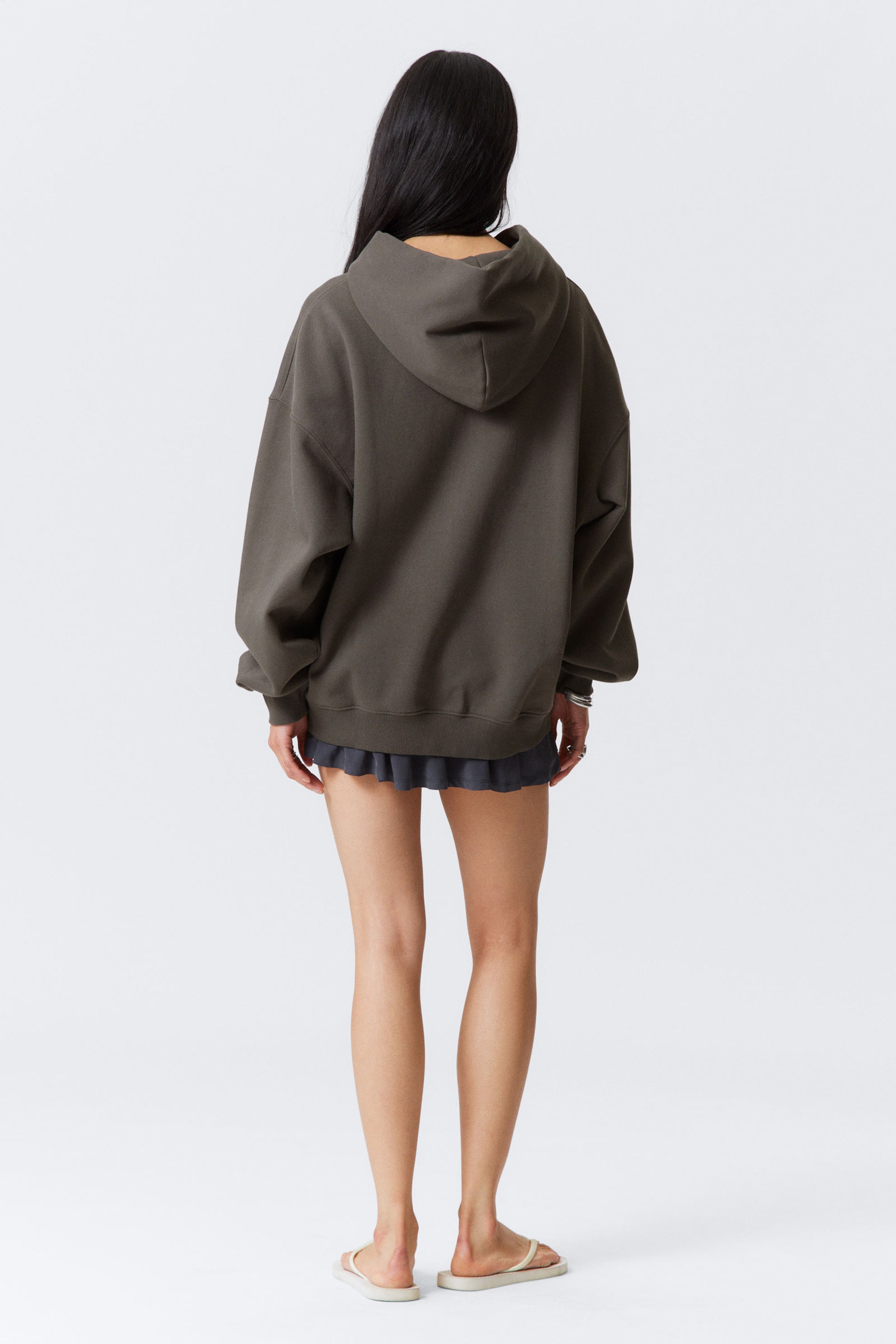 Dark Brown - Oversized Heavyweight Hoodie - 3