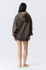 Dark Brown - Oversized Heavyweight Hoodie - 3