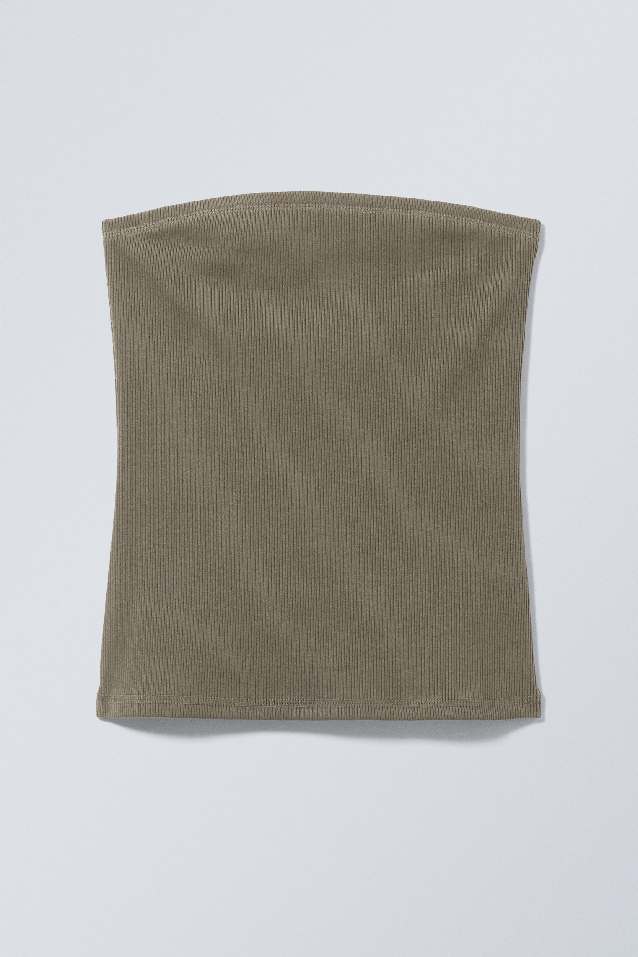 Khaki - Tania Rib Tube Top - 0