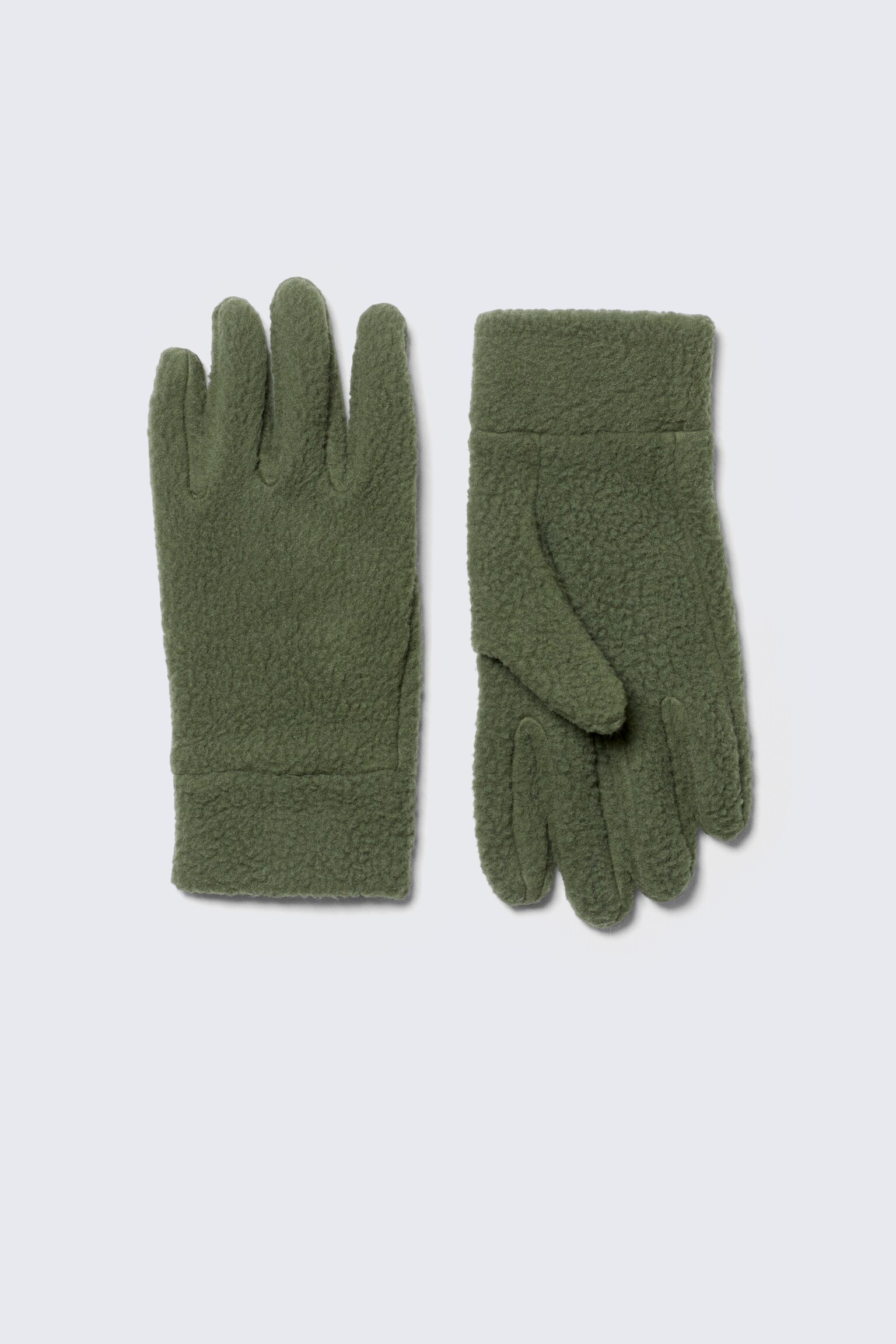 Sporty Fleece Gloves - Dark Khaki Green