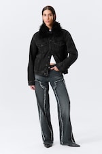 Risso Black - Black - Padded Denim Jacket - 1