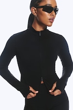 Black - Zipped Sports Jacket - 0