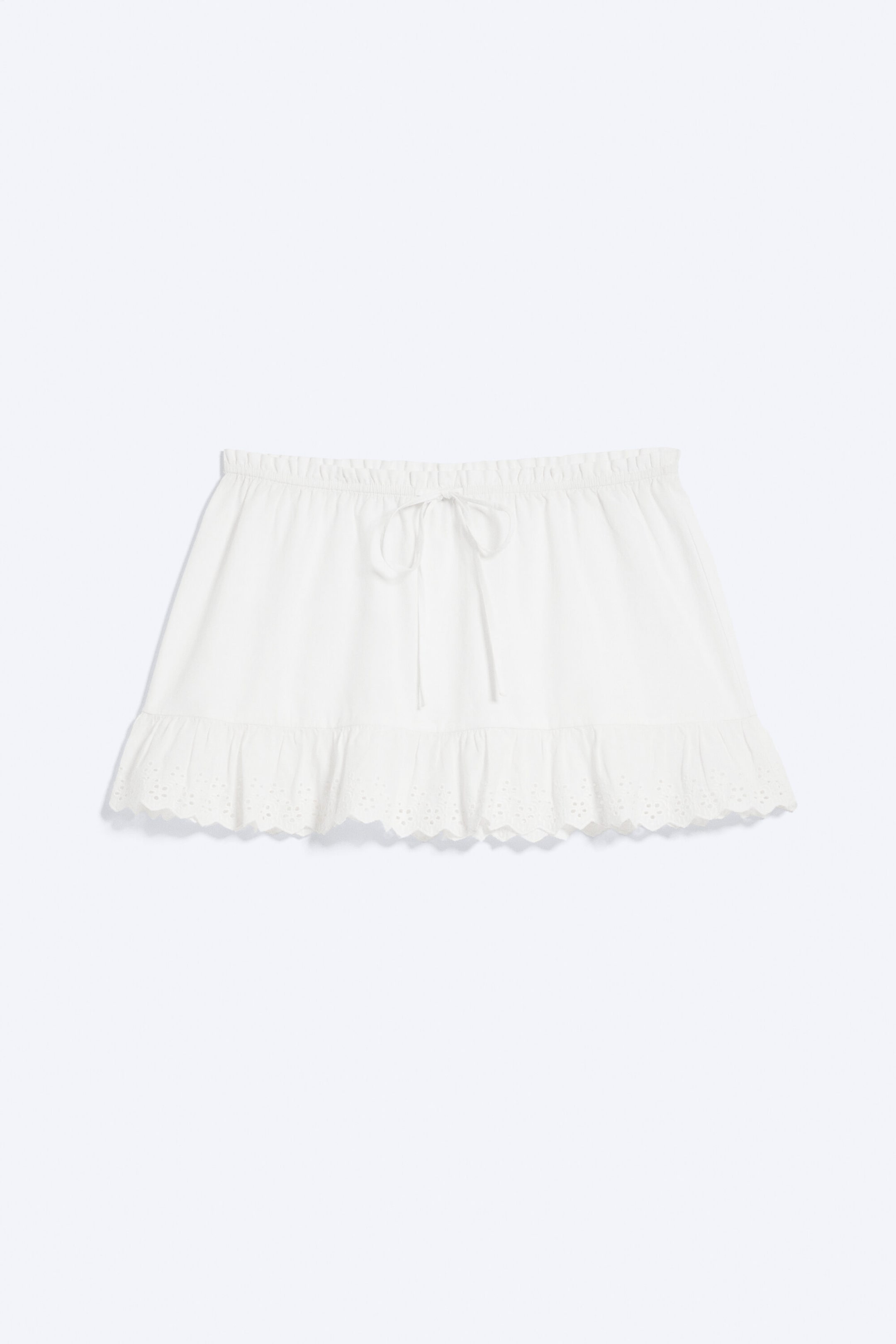 White - Low-Rise Cotton Poplin Mini Skirt - 3