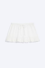 White - Low-Rise Cotton Poplin Mini Skirt - 3