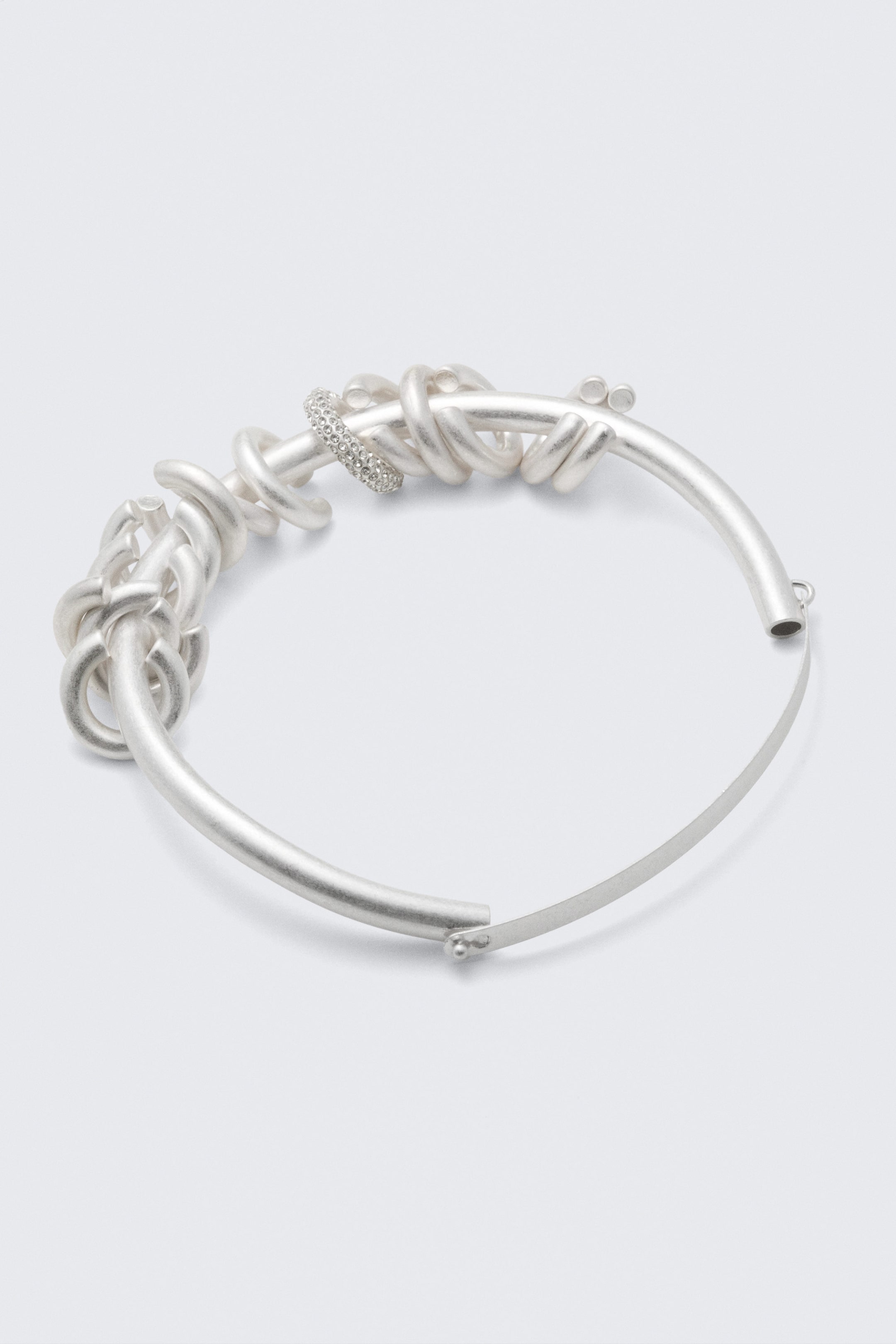 Silver - Silver Plated Multi-Ring Necklace - 3