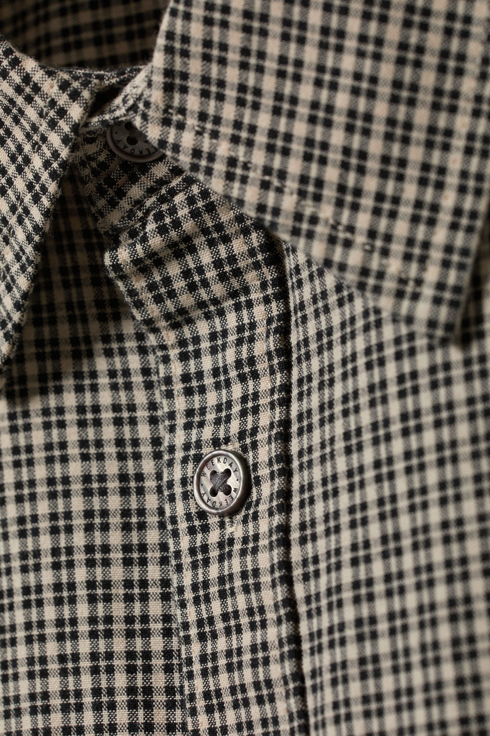 oversized checked shirt - Black/Beige Check | Weekday DK