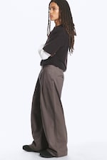 Mørk mole - Otis Baggy Plisserte Twill Chinos - 3