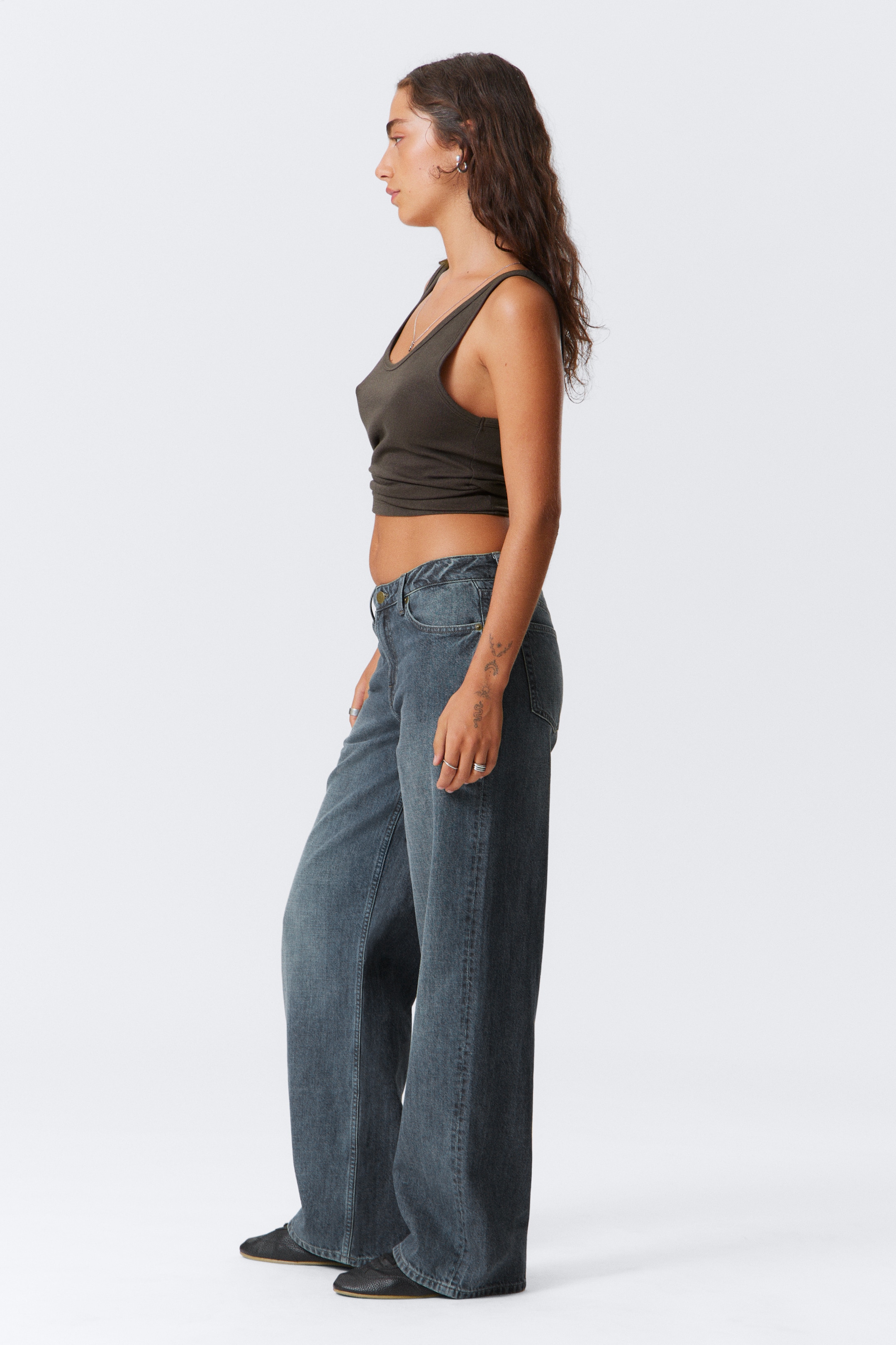 Agrandir l'image: Jean jambe large taille basse Ample - Lake Blue - Bleu foncé - FEMME | H&M FR 3