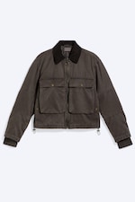 Dunkles Taupe - Übergangsjacke mit Kordelzug - 4