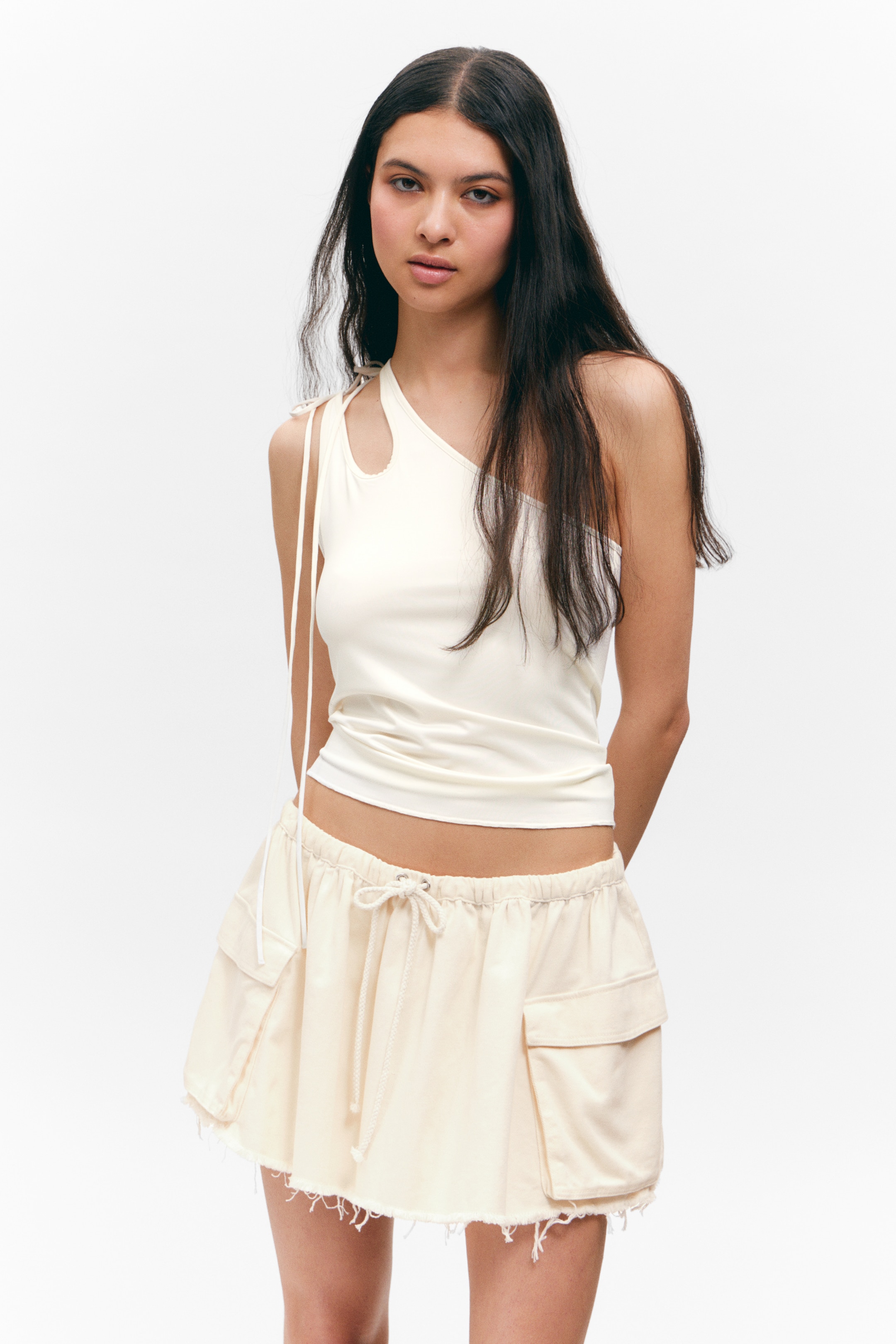 View larger image: Utility Twill Mini Skirt - Off-white - Ladies | H&M GB 2