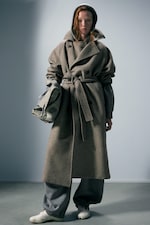 Light Beige - Kia Oversized Wool-Blend Double-Breasted Coat - 0