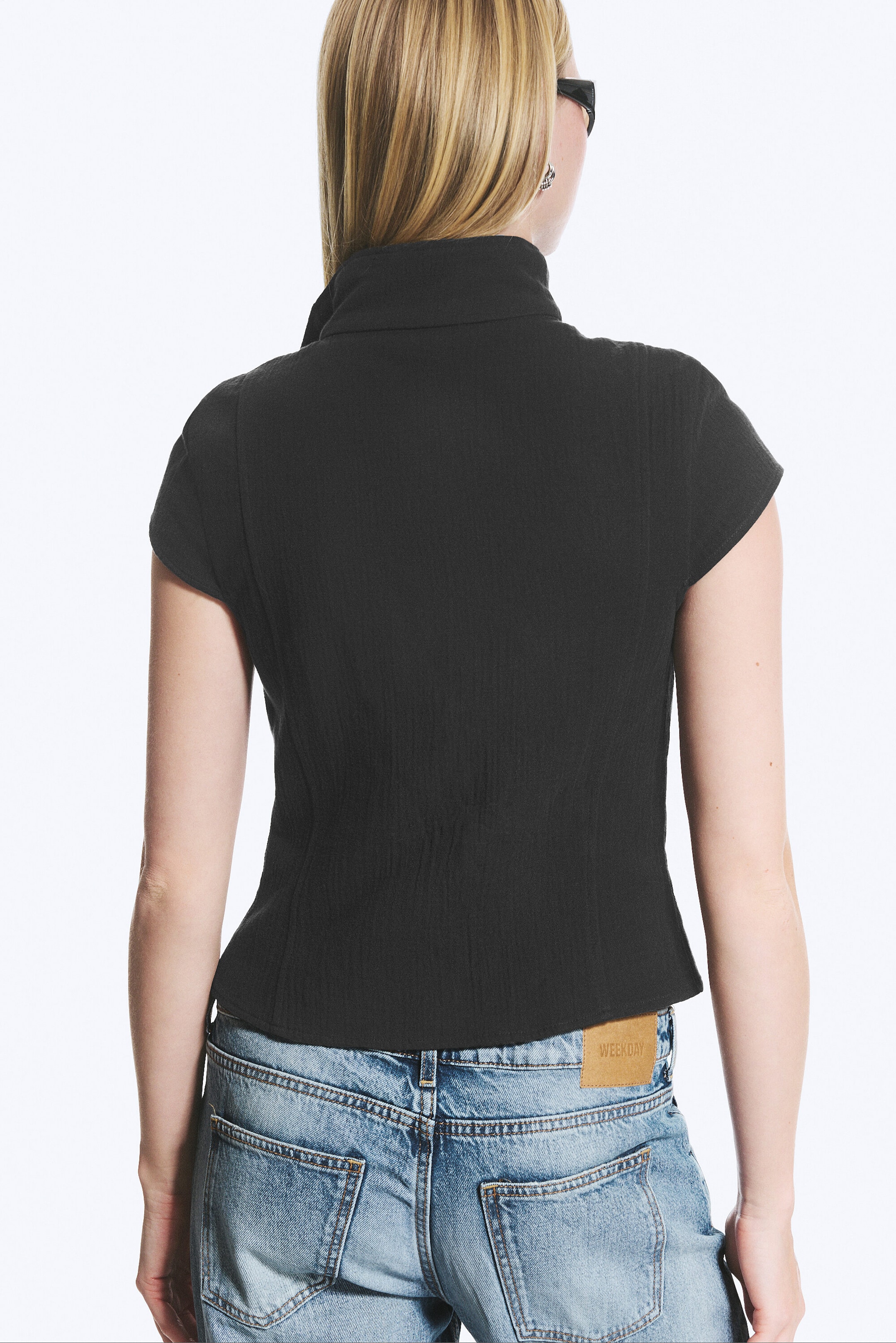 Dark Grey - Double Breasted Cotton Top - 3