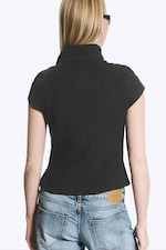 Dark Grey - Double Breasted Cotton Top - 3