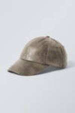 Schwarz - Cap aus Kunstleder - 0