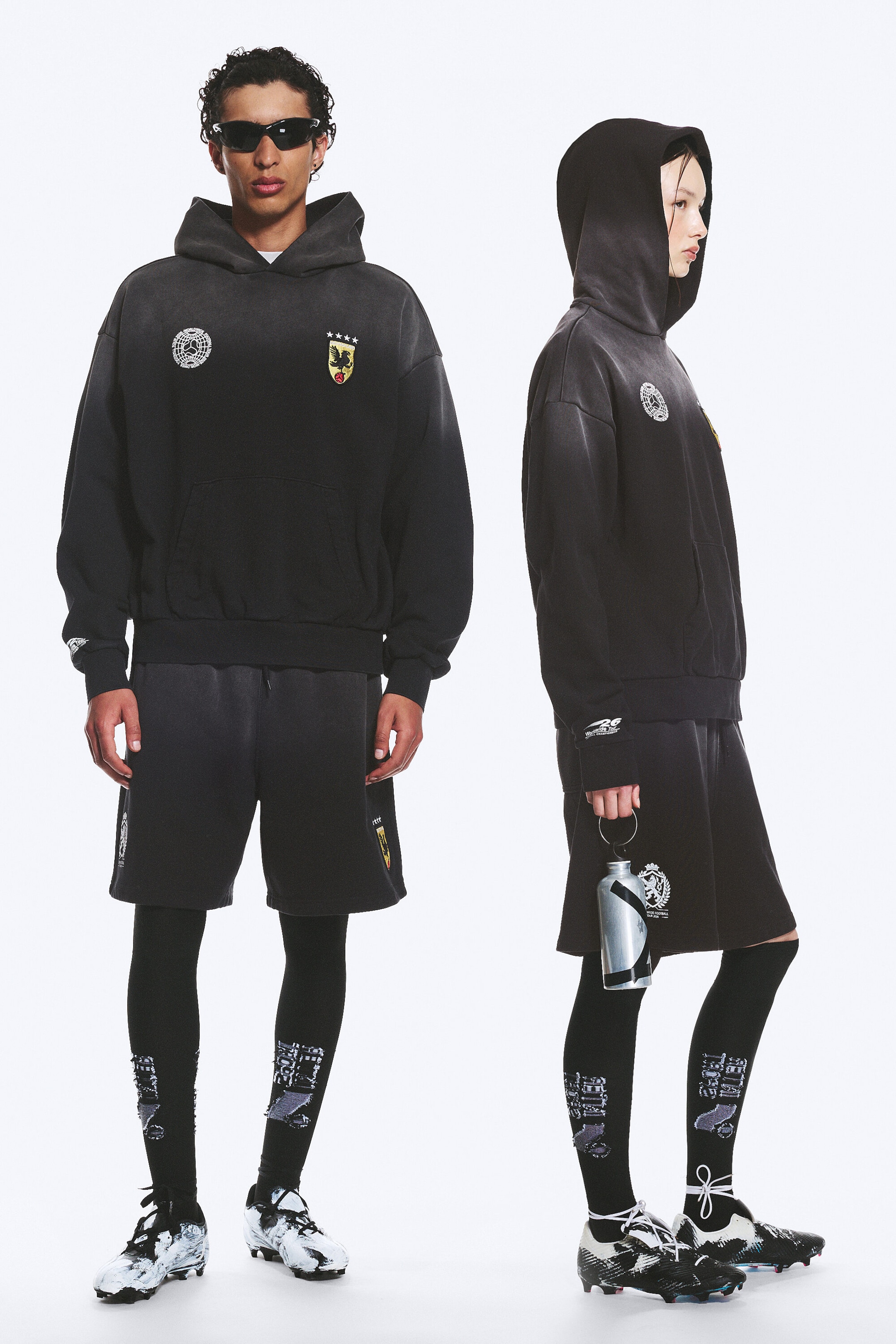 Dark Black - TOFFS Loose Fit Football Hoodie - 1