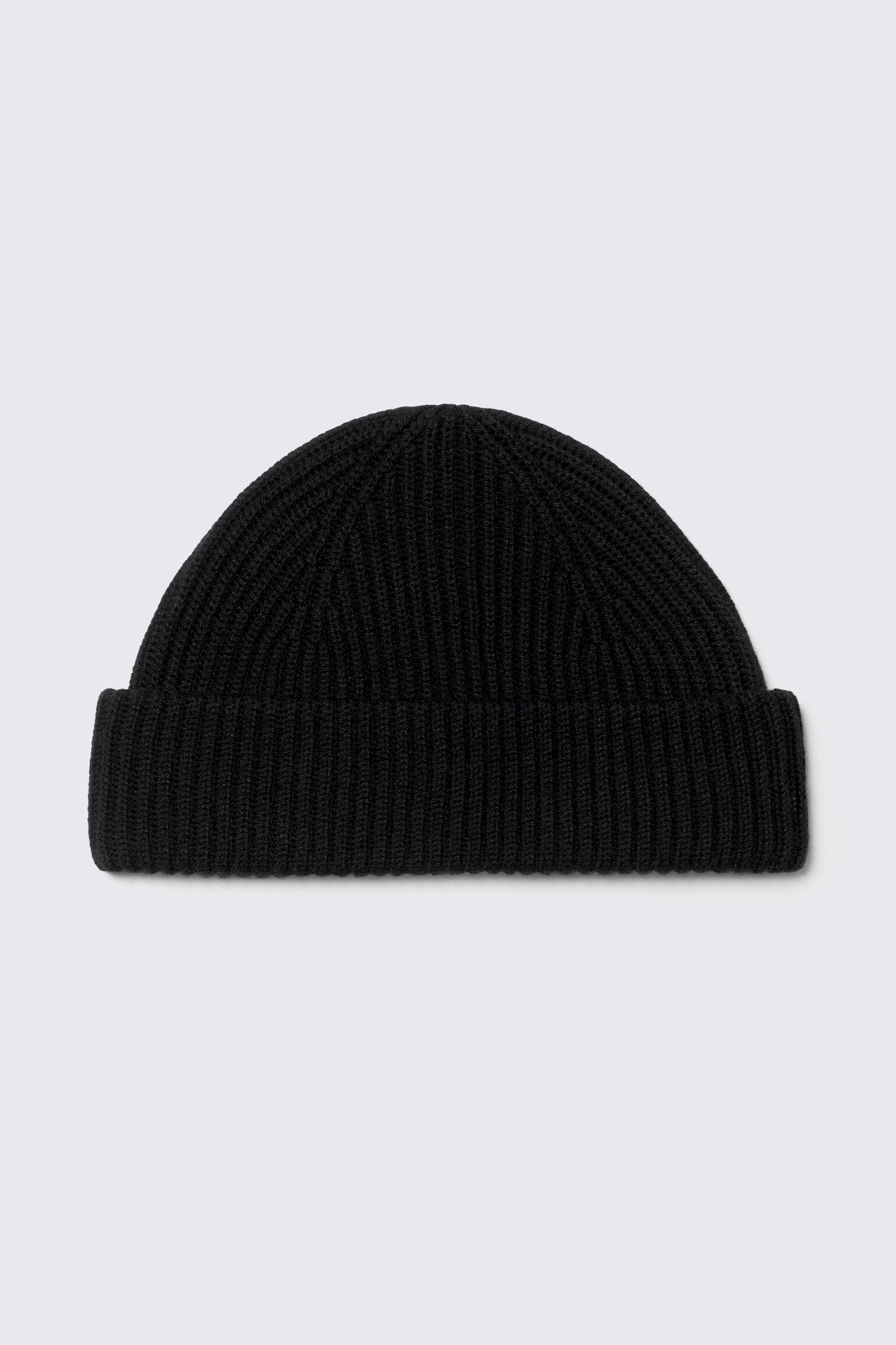 Fold Knit Wool Blend Beanie - Black/Bright Orange