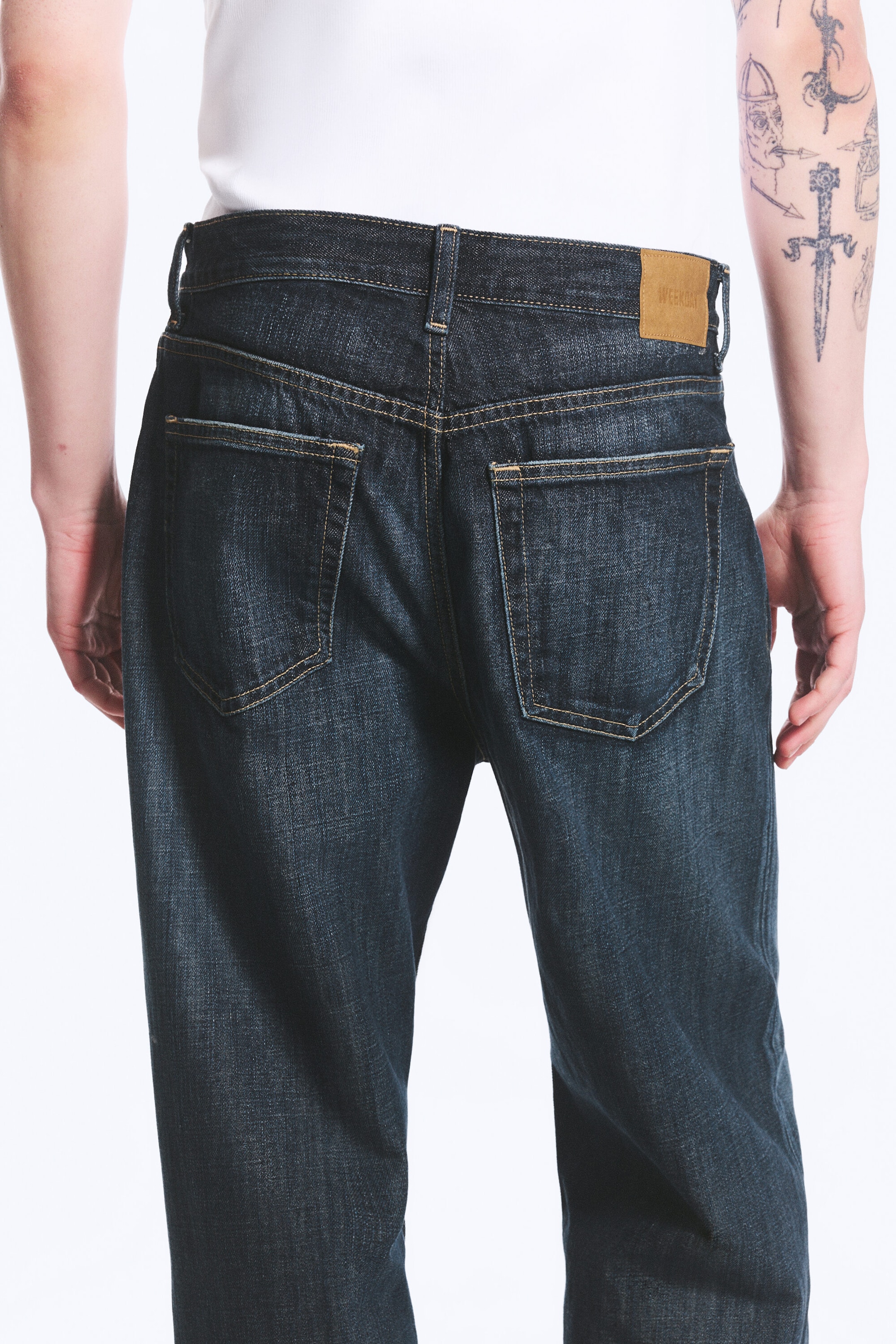 Deep Ocean Blue – mørkeblå - Galaxy løs og rett jeans med mellomhøy midje - 4