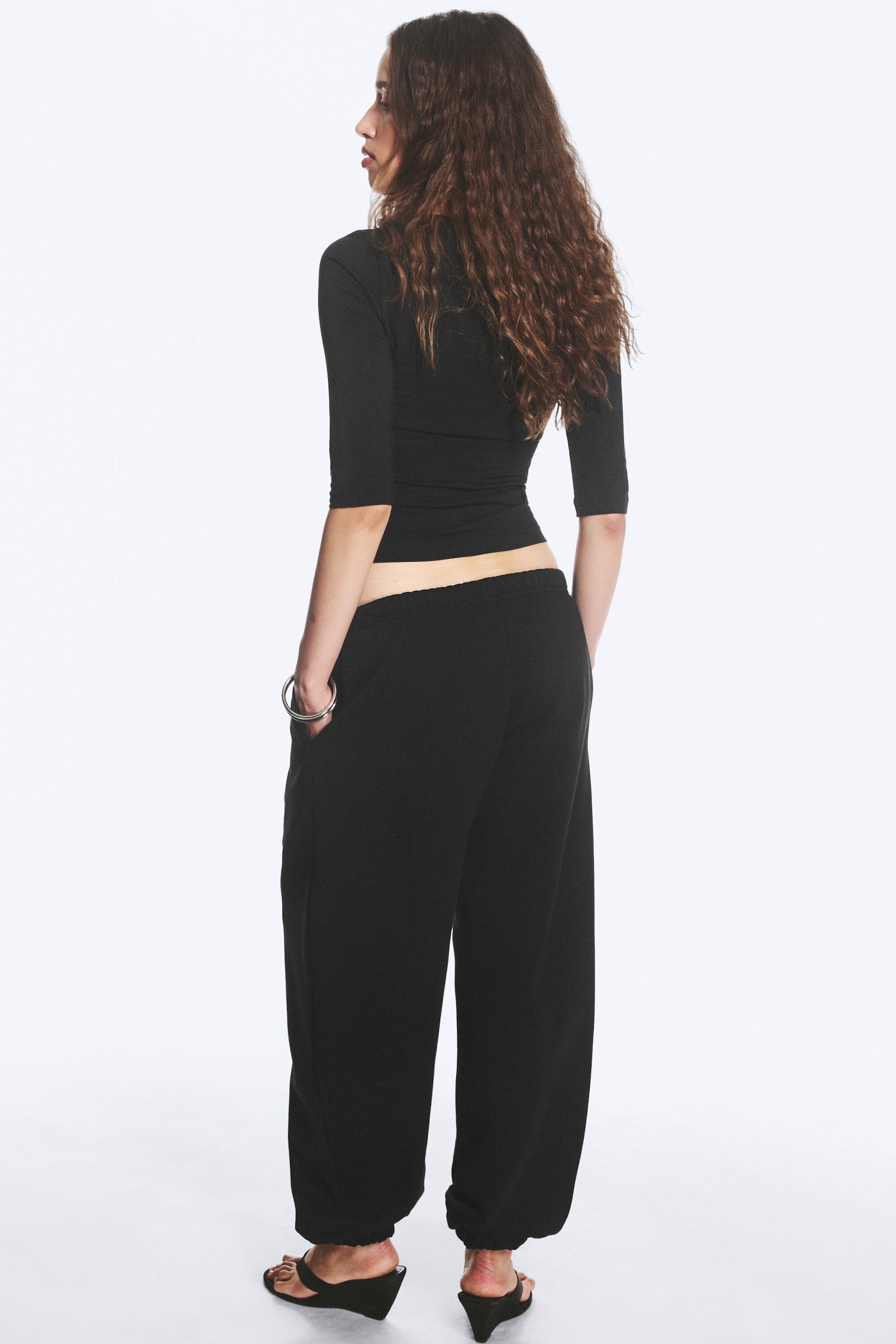 Black - Loose Heavyweight Sweatpants - 3