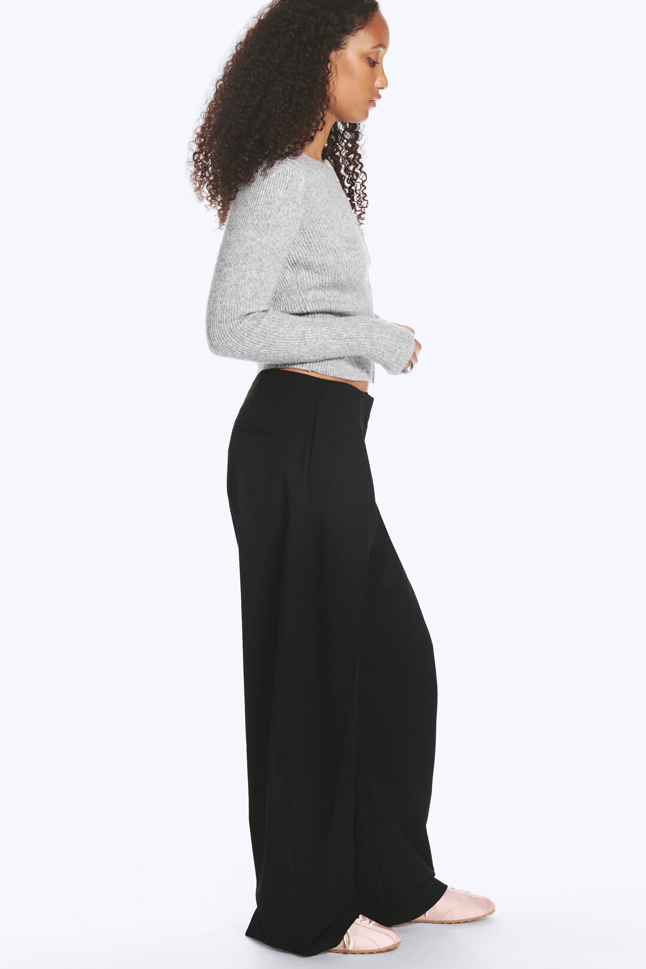 Black - Low rise balloon trousers - 2