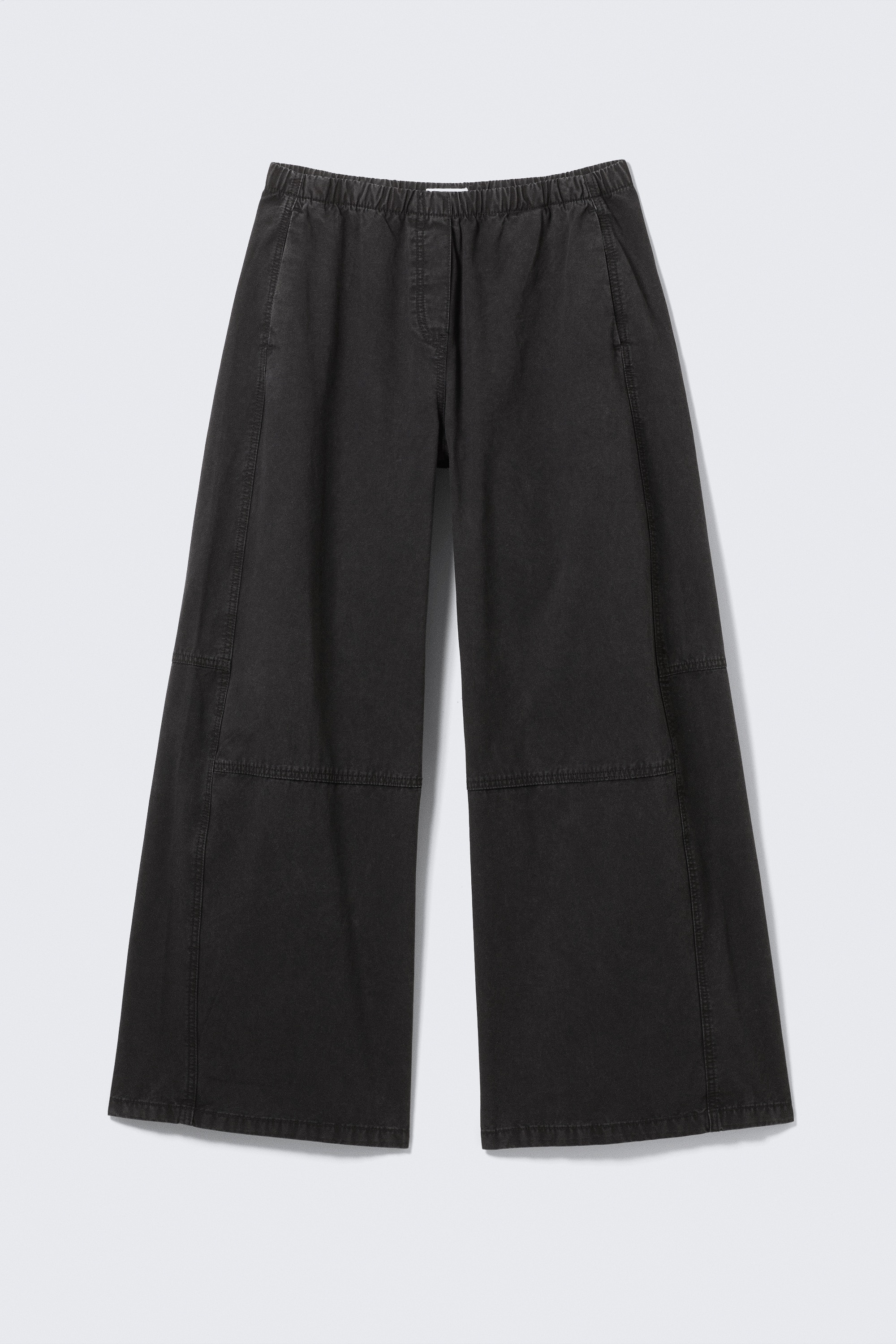 Low Rise Baggy Washed Canvas Trousers - Washed Black/Washed Dark Khaki Green