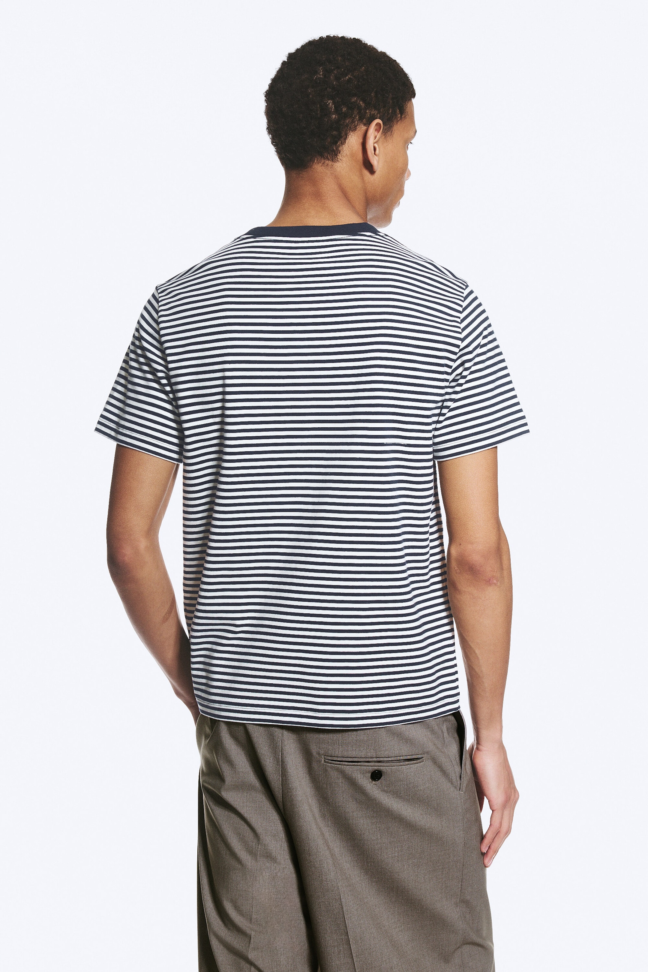 White - Striped Navy - Klassiek boxy T-shirt - 2