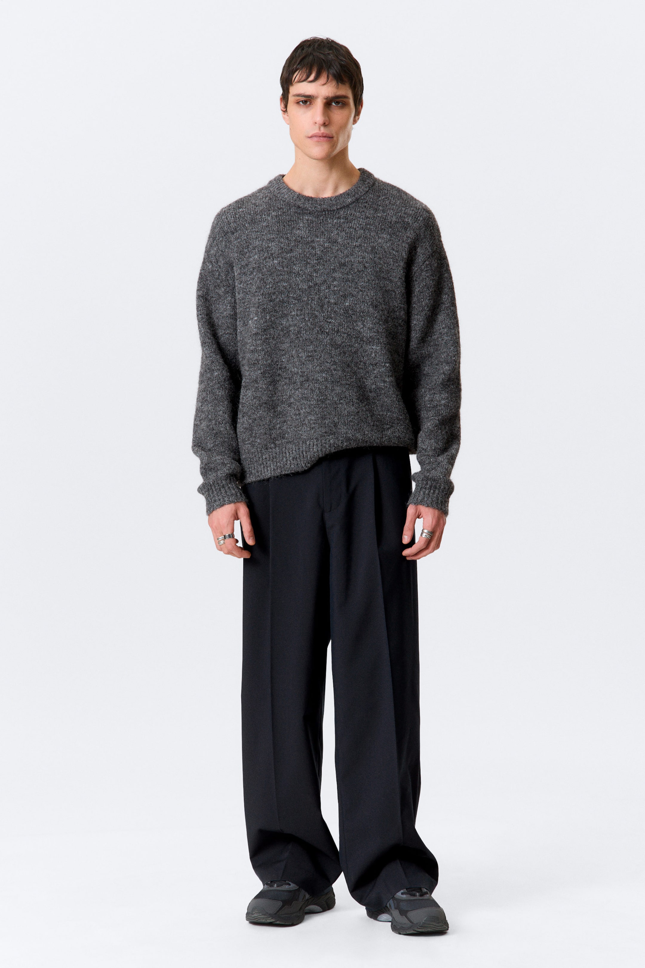 Dunkelgrau - Strickpullover aus einer Wollmischung - 2